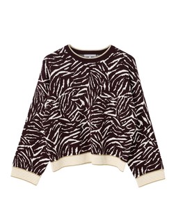 Black & White Swirl Crew Neck Knitted Jumper £65.00 €85.00