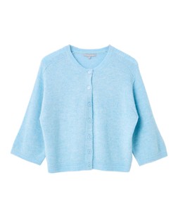 Blue Button Up Short Sleeve Knitted Cardigan £60 €78