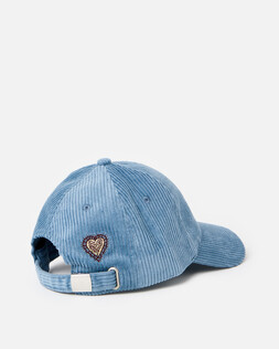 Blue Corduroy Cap Hat with Swan Embroidery £30