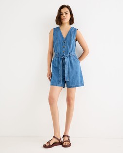 Blue Denim Scallop Pocket Playsuit £75 €98