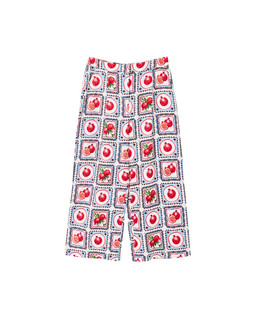 Blue Pomegranate Print Cropped Wide Leg Trousers £65 €85