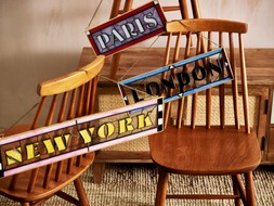 Blue & Red London Stained Glass Wall Art£39.5