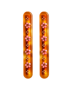 Brigitte Amber Resin Flower Detail Hair Clips Set of Two £16.5 €21.5