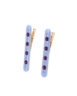 Brigitte Blue Resin Flower Detail Hair Clips Set of Two £16.50 €21.50