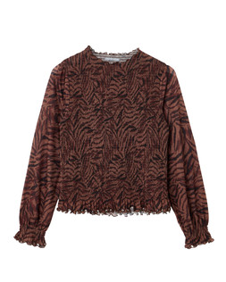Brown Animal Print Shirred Mesh Top £45.00 €59.00