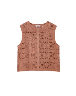 Brown Button Up Crochet Waistcoat £58 €76