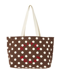 Brown & Ecru Polka Dot Logo Fabric Tote Shopper Bag £26 €34