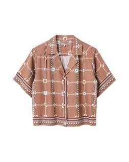 Brown Floral Print Short Sleeve Shirt. £65 €85