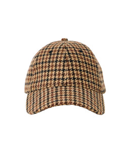 Brown Houndstooth Brushed Cap Hat £29.50 €38.50