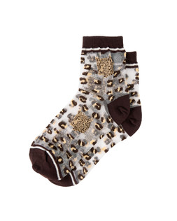 Brown Leopard Face Sheer Socks £8.50 €11.50