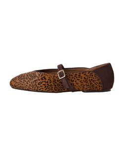 Brown Leopard Print Leather Ballet Flats £130 €170