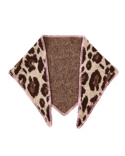 Brown Leopard Print & Pink Knitted Triangle Scarf £28.00 €36.50