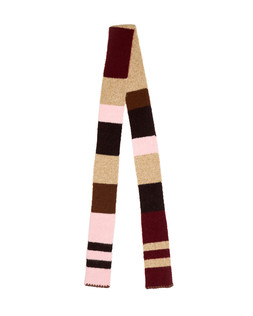 Burgundy & Brown Colour Block Knitted Skinny Scarf £28.00 €36.50