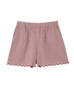 Burgundy Gingham Scalloped Shorts £55 €72