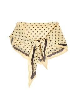 Butter Yellow & Brown Polka Dot Diamond Scarf £20
