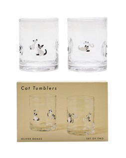 Cat Glass Tumblers Set of Two £24.50 €32