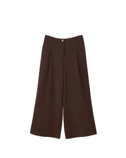 Chocolate Brown & Pink Striped Wide Leg Trousers £70 €91