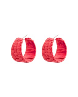 Christa Red Raffia Hoops £18