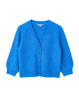 Cobalt Blue Ribbed V-Neck Knitted Cardigan £60.00 €78.00