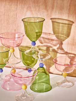 Cora Peach Gin Glasses Set of Two £19.5 & Olleta Swirl Wine Glasses Set of Two £28
