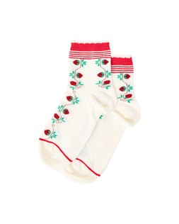 Cream Strawberry Sport Stripe Socks £8.50