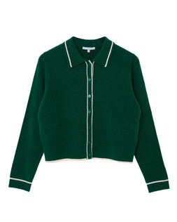 Dark Green Collared Knitted Cardigan £60 €78