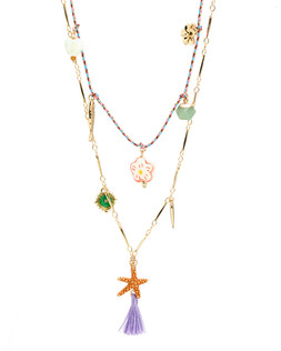 Davina Sea Theme Double Row Charm Necklace £32 €42