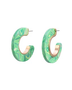 Erica Green Resin Gold Detail Hoops £19.50