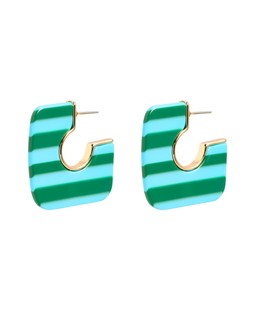 Ezra Green & Blue Square Resin Hoop Earrings £18 €23.50