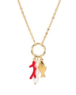 Fish, Coral & Faux Pearl Charm Necklace £24 €31.50