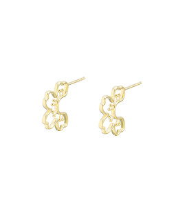 Fleur Flower Gold Plated Stud Earrings £42