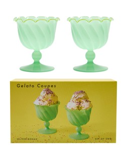 Gelato Green Glass Coupes Set of Two £19.50