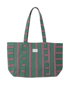 Green & Brown Striped Logo Fabric Tote Shopper Bag £26 €34