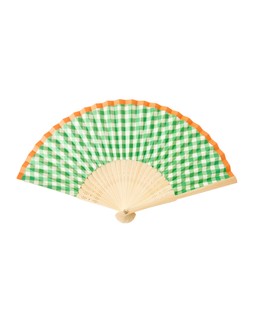 Green Gingham Hand Held Fan £8.50