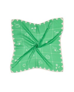 Green Sketchy Grid Large Square Scarf £26