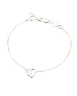 Hali Textured Heart Charm Silver Chain Bracelet £32