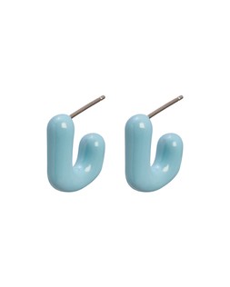 Hana Blue Enamel Rectangular Mini Hoop Earrings