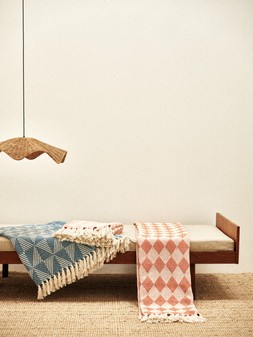 Henlow Peach Geometric Throw £29.50