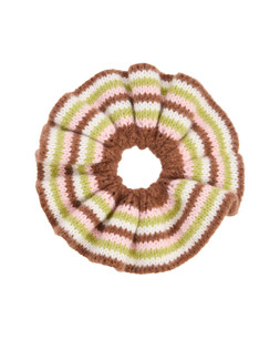 Ingrid Brown £ Pink & Green Stripe Knit Scrunchie £18