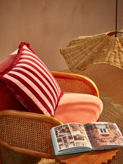 Issey Red & Pink Striped Cushion Cover 45x45cm £24.50