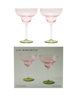 Java Pink & Green Margarita Glasses Set of Two £19.50