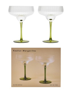 Keaton Green Ribbed Margarita Glasses Set of Two £19.50 €25.50