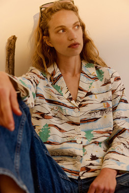 Landscape Print Open Collar Shirt £55