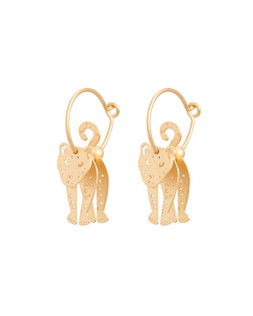 Lani Leopard Charm Wire Hoop Earrings £16.50 €21.50