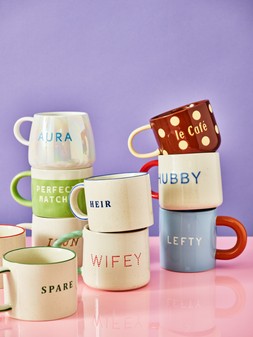 Le Cafe Brown Pokadot Ceramic Mug £12.5