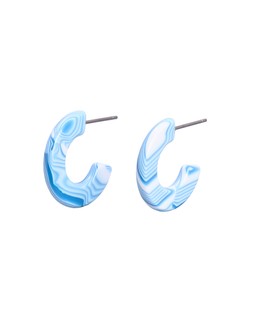 Leona Marble Effect Resin Mini Hoop Earrings