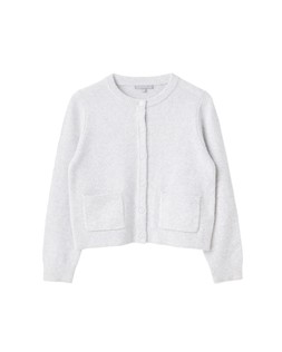 Light Grey Crew Neck Knitted Cardigan £60