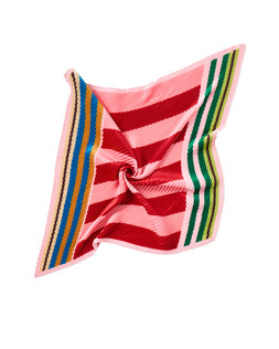 Linear Love Red Stripe Pleated Square Scarf £22
