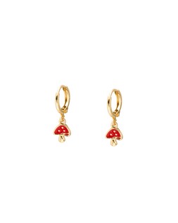Lulie Mushroom Gold Tone Huggie Earrings £12.50