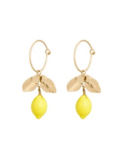 Lumi Lemon Charm Drop Wire Hoop Earrings £18 €23.50